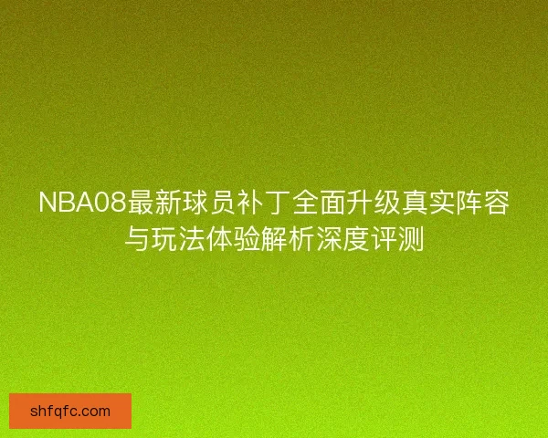 NBA08最新球员补丁全面升级真实阵容与玩法体验解析深度评测