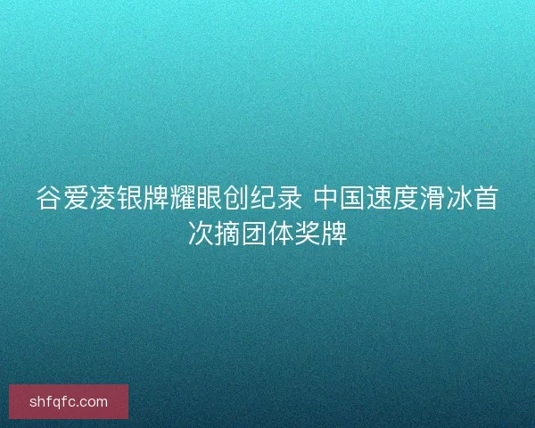 谷爱凌银牌耀眼创纪录 中国速度滑冰首次摘团体奖牌